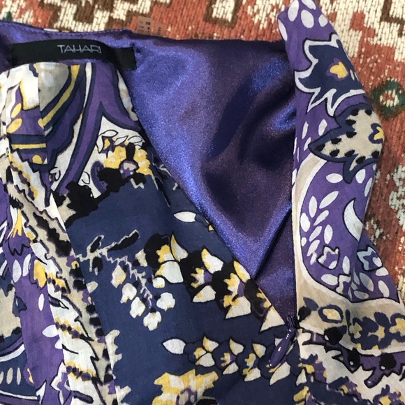 Tahari Womens Purple Floral Paisley Skirt | Size 2 - Picture 5 of 7